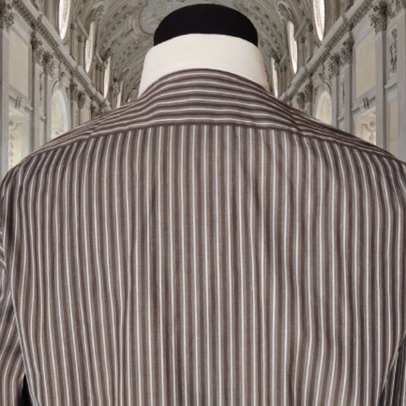 EMILIO GUIDO SLIM FIT MEN LONG SLEEVE STRIPE DRESS SHIRT - SIZE XL (44) - Picture 6 of 11